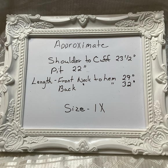 NANU Tunic Women’s 1X Long Sleeve Abstract Pattern Black/Blue - Picture 11 of 13